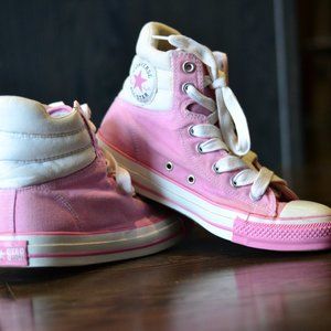 Chuck Taylor Converse All Stars high top pink sneakers